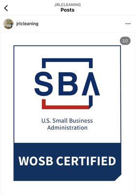 JRL CLEANING IS WOSB / EDWOSB CERTIFIED