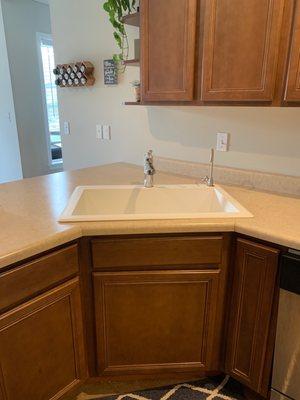 Sink and new faucets.