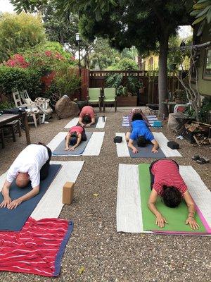 Outdoor yoga class