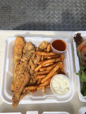 Whiting and seasoned fries