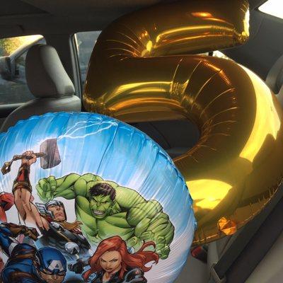 $10 gold balloon, $2.99 avengers.