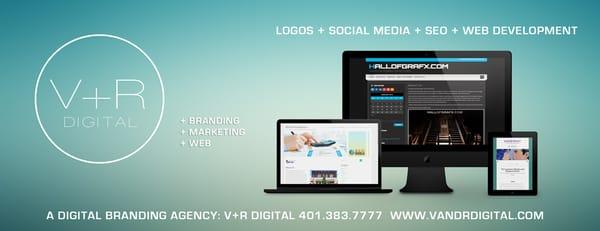 V+R Digital Branding Agency. Branding + Marketing + Web. 401.383.7777 www.vandrdigital.com We offer Logos + Social Media + SEO + Web Dev