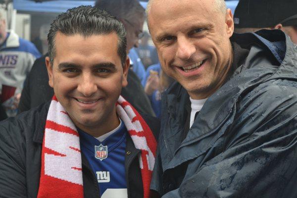 The Cake Boss (Bartolo "Buddy" Valastro) with RollingParty.com owner Brian Moody at a home NY Giants game.