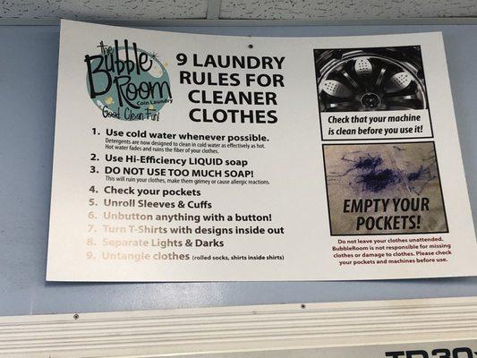 Sign to help u have cleaner clothes