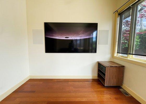 Revel In-wall speakers, Samsung Frame TV design. Clean and simple.