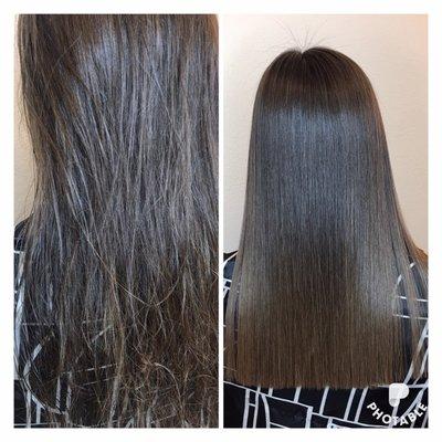 Keratin treatment and blunt hair cut by Tatiana C