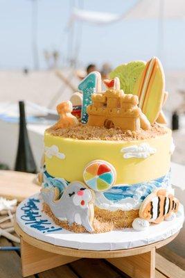 1st Birthday Beach Cake