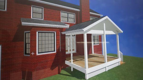 There's a  design build screen porch  currently being built by us  in croasdale farms Durham North Carolina.