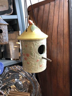 Pretty bird house made of pottery