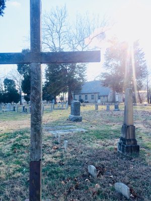 A view of the restored cemetery at St. Nicholas Chapel