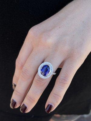 Custom tanzanite and diamond ring!