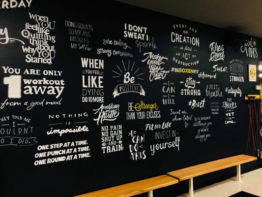 BOXEN word wall. What is your favorite fitness quote?