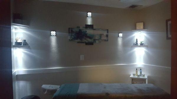 When relaxation is what you need, we offer a warm relaxed feel to our massage room.