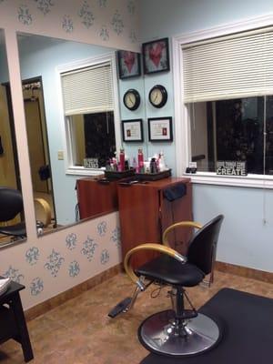 Inside the salon.