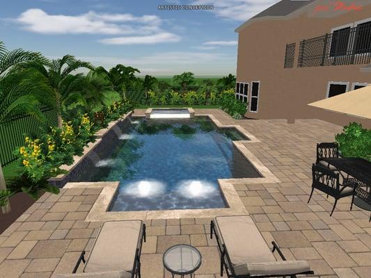 3D pool rendering - Peak Pools and Spas2