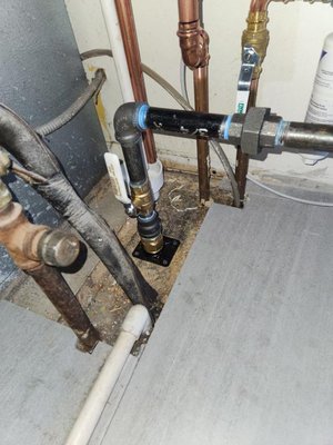 Gas valve install and gas line repair.