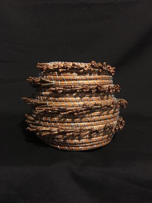 Pine Needle Basket With Sheaths Attached