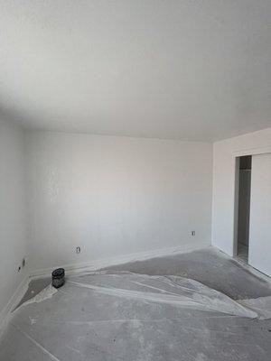 Updated bedroom , removed popcorn ceiling and paint white