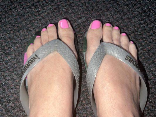 The finished product of a pedicure.