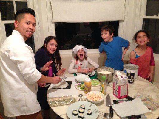 Fun time at a cooking birthday party