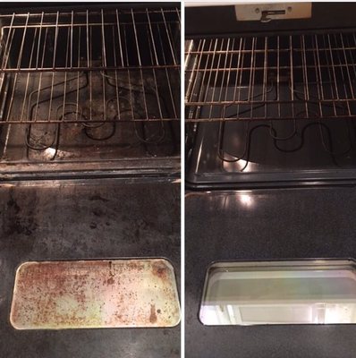 This oven was professionally cleaned without harmful oven cleaners!