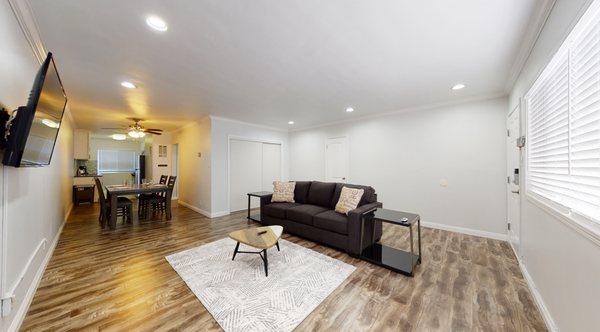 Snapshot from our virtual tour of this furnished apartment in the heart of Los Angeles.