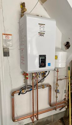 Here's a new tankless water heater we just installed for a new customer.