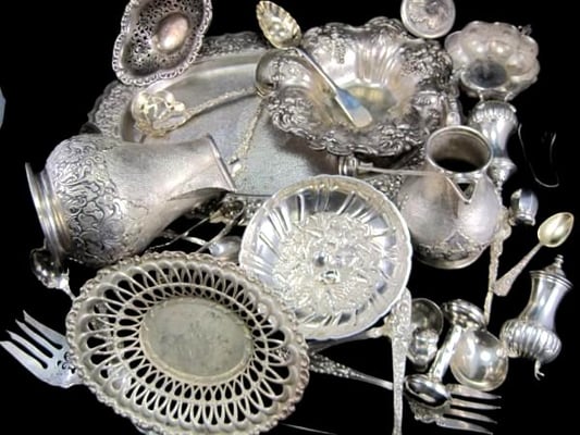 Scrap Sterling Silver Dishes Bowls, Cups, Platters