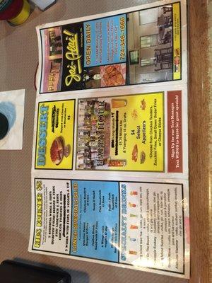 More of the menu.