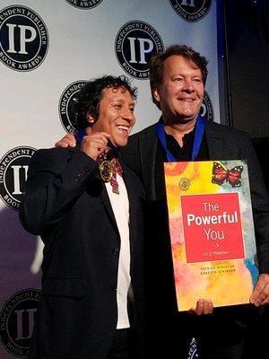 Author Patrick Atkinson, Founder and CEO of The GOD'S CHILD Project, and Ernesto Atkinson w/ 2019 national book award for The Powerful You