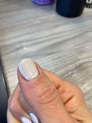 Chipped nail after getting them done, less than 24 hours later.