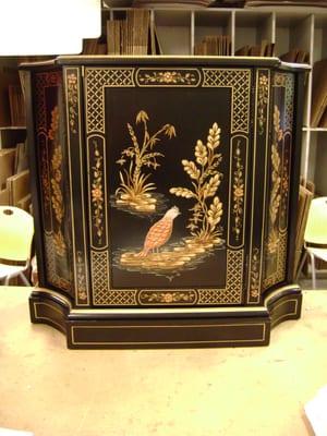 Interesting Oriental side table - packed and shipped!