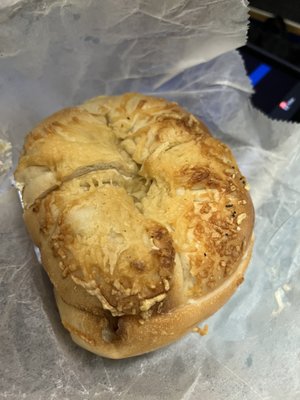 Asiago bagel with light cream cheese