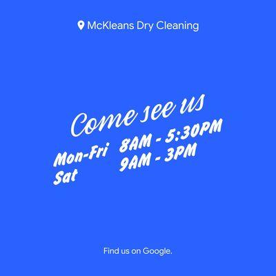 We offer WASH, DRY & FOLD, DRY CLEANING, HOUSE CLEANING. FREE PICK UP & DELIVERY. Walk ins for wash, dry and fold. Mckleans Dry Cleaning