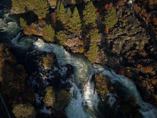 Unique look at Lava Island Falls from above!