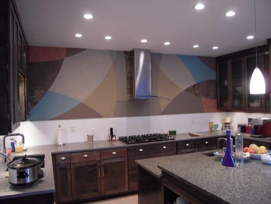 Kitchen with custom Mural work