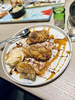 Fried Banana Tempura with ice cream