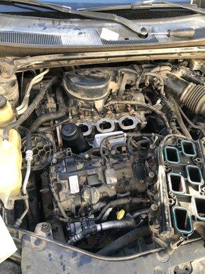 Replacing the oil cooler and flushing coolant system and oil change 2011 Chrysler 200 3.6l