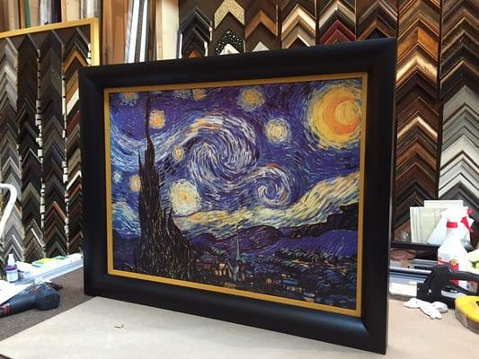 Starry Starry Night.              Van Gogh.                                  Framed Canvas Transfer with texture.