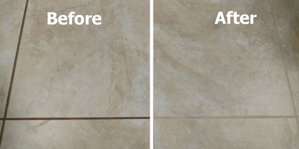 Before & after grout cleaning