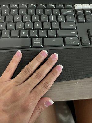 Pink and white acrylic fill-in