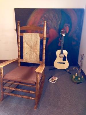 A wonderful sitting area to play or listen to a little guitar music