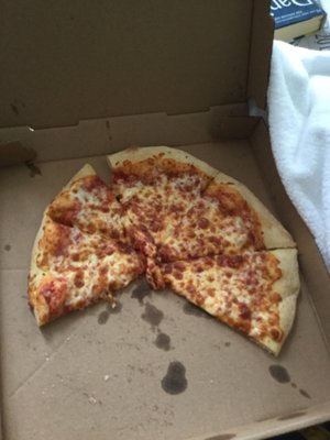 Large pizza w/ 3 slices eaten