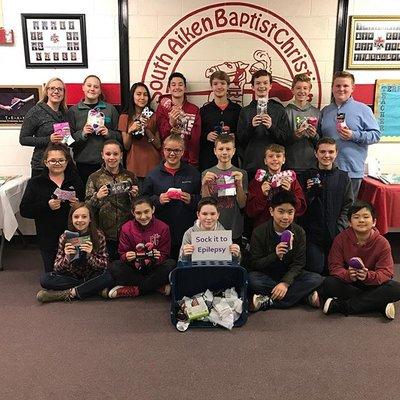 Students all over the school gathered socks for children suffering with epilepsy as a home-comfort during their hospital stay.