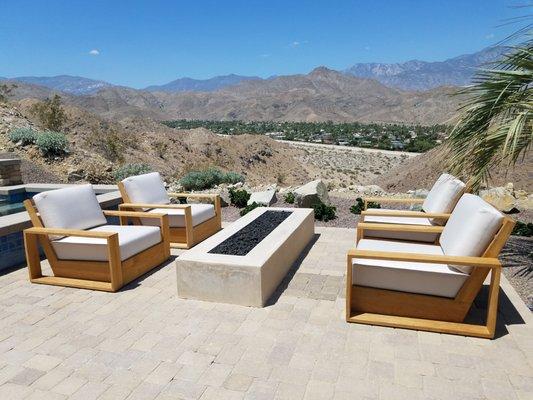 American Heritage Pool Corporation- custom fire pit in Rancho Mirage