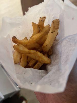 Fries (seasoned very well) I had already ate some