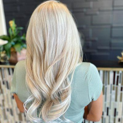 Icy blonde, cut and style