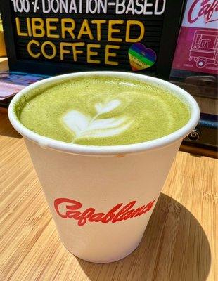 Matcha Latte with a shot of Espresso