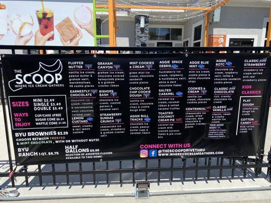 The Scoop Menu