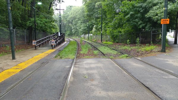 Looking outbound at Capen Street Station